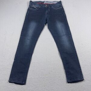 Spykar Denim Jeans W34 L30 Slim Fit Whiskered  Blue Dark Wash Casual Menswear